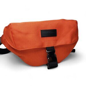 Consigned Bright Orange Canvas Fanny Pack Unisex Travel Pouch On The Go Carrier